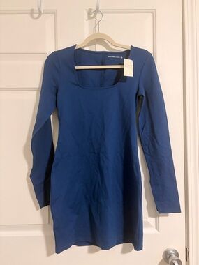 Abercrombie & Fitch Ponte Mini Dress Womens Squareneck Long Sleeve